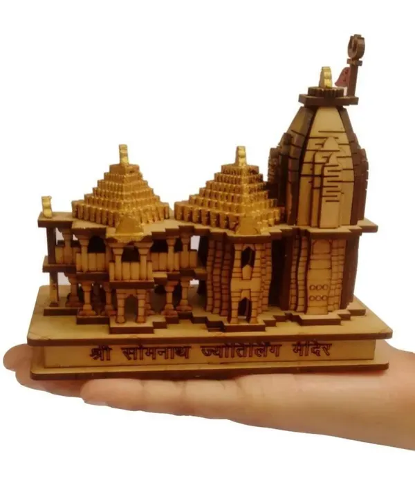 Brown_Wooden_Hand_Carved_Wooden_3D_Somnath_Temple