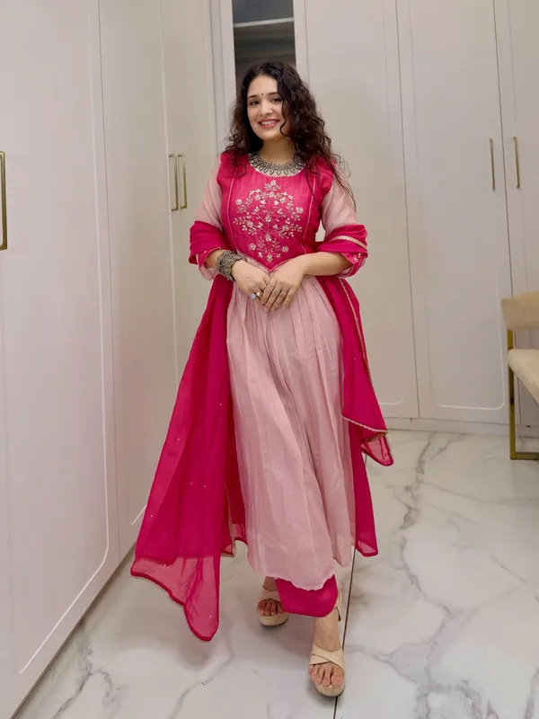 Blush_pink_embroidery_anarkali_suit_set_with_magenta__dupatta_