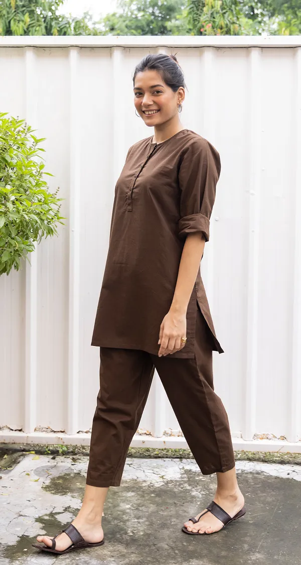 Coffee_Brown_Khadi_Cotton_Co-Ord_Set
