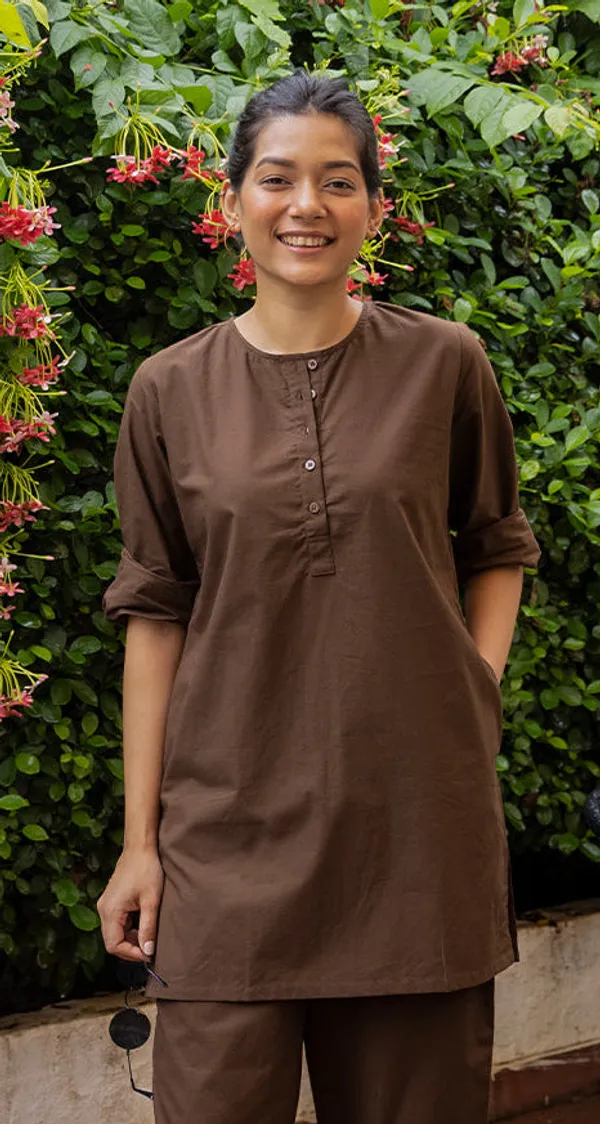 Coffee_Brown_Khadi_Cotton_Co-Ord_Set