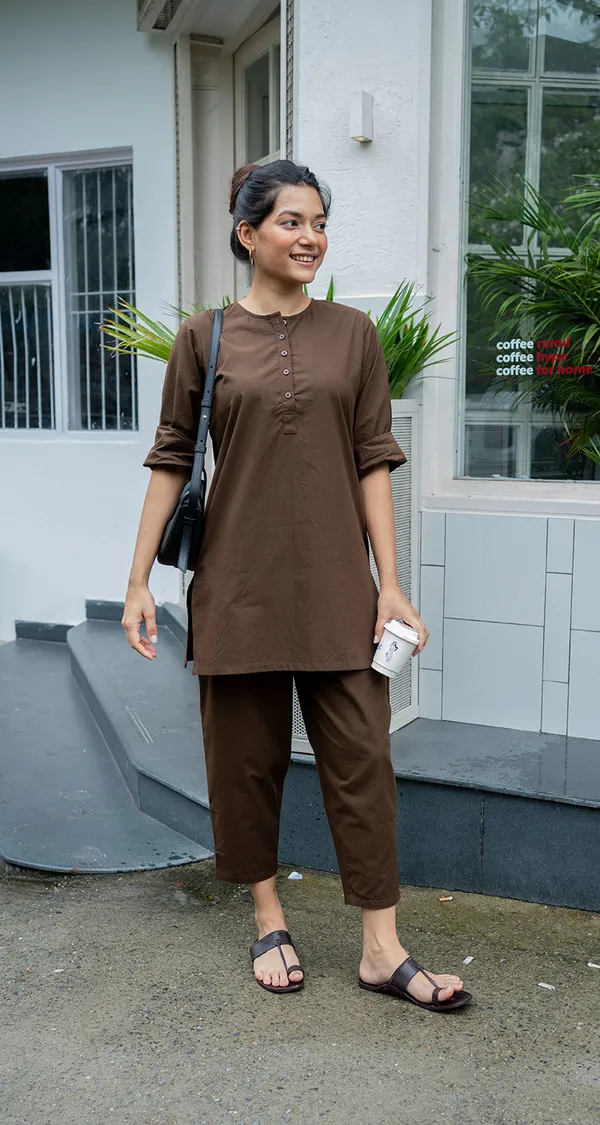 Coffee_Brown_Khadi_Cotton_Co-Ord_Set