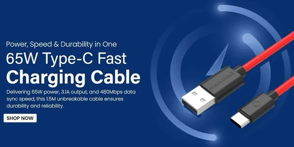 1.25_Meter,_Type_C_To_USB_Fast_Charging_and_Data_Transfer_Cable,__Red_color
