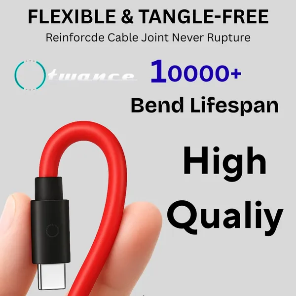 1.5_Meter,_Type_C_To_Type_C__Fast_Charging_And_Data_Transfer_Cable,_Red_Color,_PVC_material,_Long_cable