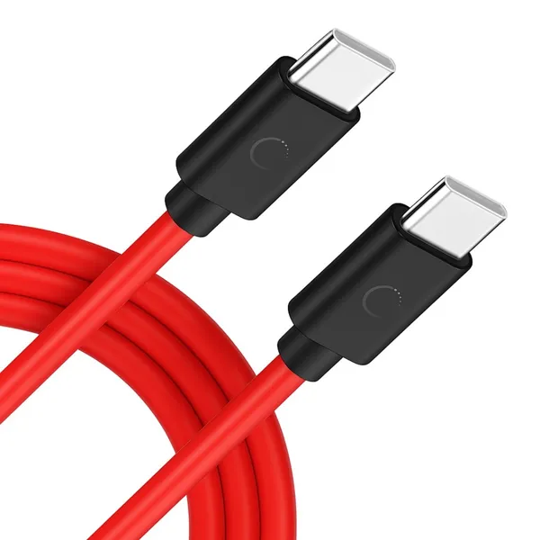 1.5_Meter,_Type_C_To_Type_C__Fast_Charging_And_Data_Transfer_Cable,_Red_Color,_PVC_material,_Long_cable