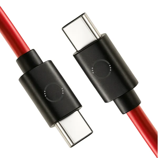 1.5_Meter,_Type_C_To_Type_C__Fast_Charging_And_Data_Transfer_Cable,_Red_Color,_PVC_material,_Long_cable