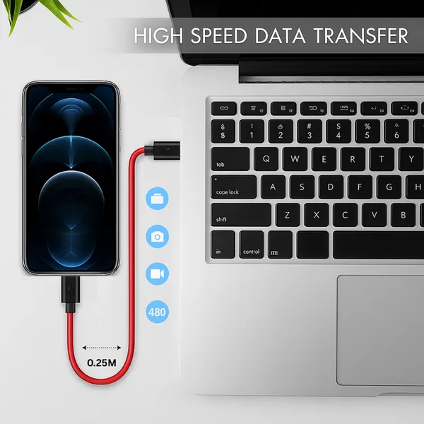 0.25_Meter_Small__Type_C_To_Type_C,_3.1A_Fast_Charging_and_480_Mbps_Data_Transfer_Cable