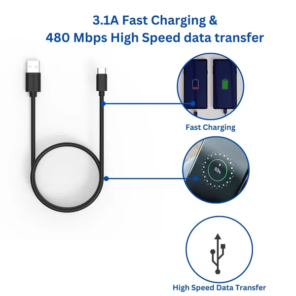 Pack_Of_2-_1_Meter_Black_Pvc_And___Type_C_To_Usb_Fast_Charging_And_Data_Transfer_Cable