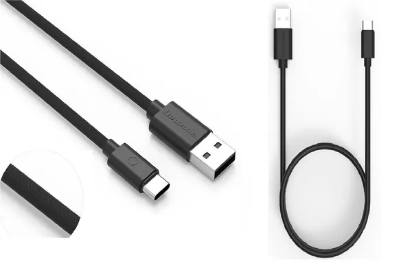 Pack_Of_2-_1_Meter_Black_Pvc_And___Type_C_To_Usb_Fast_Charging_And_Data_Transfer_Cable