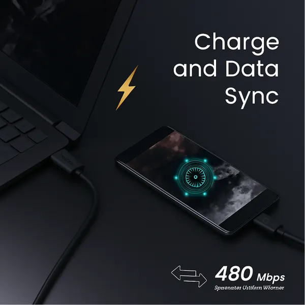 Type_C_To_USB,__0.25_Meter_PVC__Fast_Charging_And_Data_Transfer_Cable,_short_cable