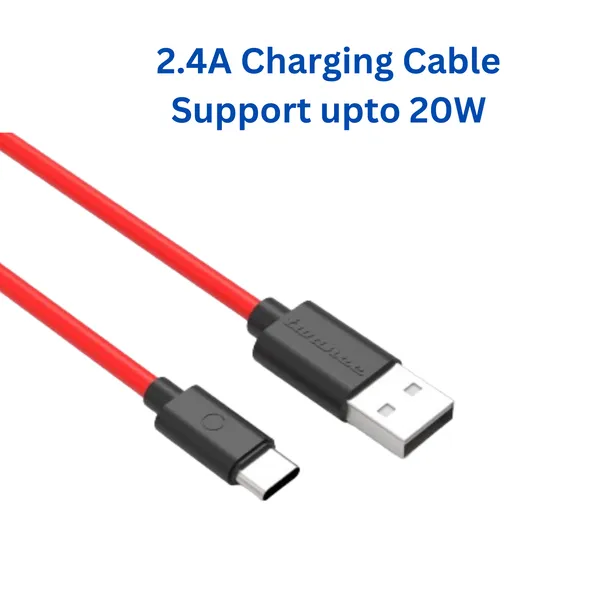 USB_to_Type_C_2.4A,_1_Meter_PVC_Charging_Cable,__Red_Color
