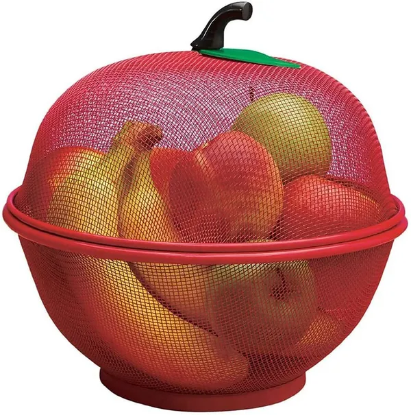 Red_Durable_Metal_Frame_Fruit_Storage_Basket