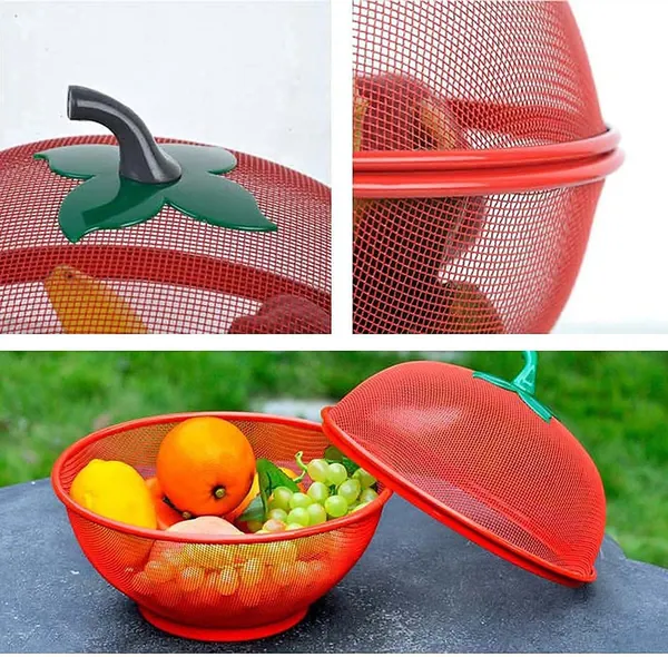 Red_Durable_Metal_Frame_Fruit_Storage_Basket