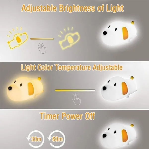 White_Silicone_Cute_Puppy__Rechargeable_Led_Lamp_(13_X_18_X_12_Cm)