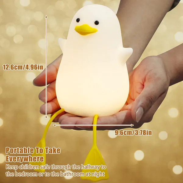 White_Silicone_Cute_Duck_Portable_&_Rechargeable_Led_Night_Lamp_(4.96_X_3.78_Inch)