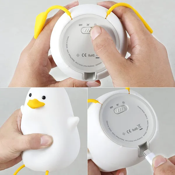White_Silicone_Cute_Duck_Portable_&_Rechargeable_Led_Night_Lamp_(4.96_X_3.78_Inch)