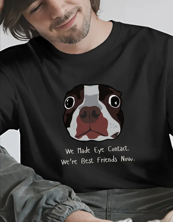 Oversized_Eye_Contact_Dog_Lovers_Black_Graphic_Tee_|_Soft_And_Breathable