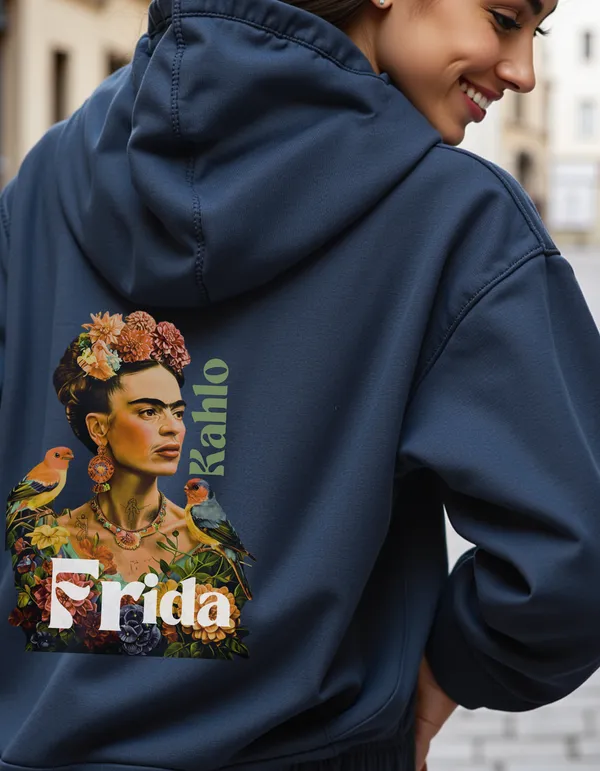 Frida_Kahlo_Birds_Limited_Edition_Navy_Blue_Yellow_Hoodie_|_Soft_&_Breathable_Pure_Cotton