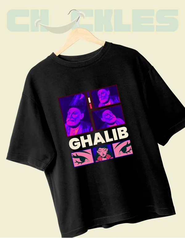 Black_Mirza_Ghalib_Unisex_Collage_Tee_|_Soft_And_Breathable