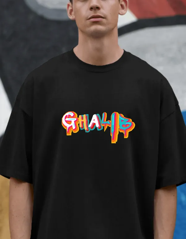 Black_Ghalib_Unisex_Typography_Tee_|_Soft_and_Breathable
