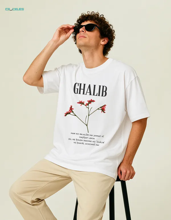 Ghalib_Khayal_Achcha_Hai_|_White_Premium_Oversized_Tee|__Soft_And_Breathable_Heavy_Cotton