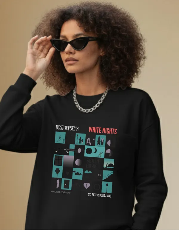 Dostoevsky's_WHITE_NIGHTS_Grid_Limited_Edition_Sweatshirt|_Soft_And_Breathable_Pure_Cotton