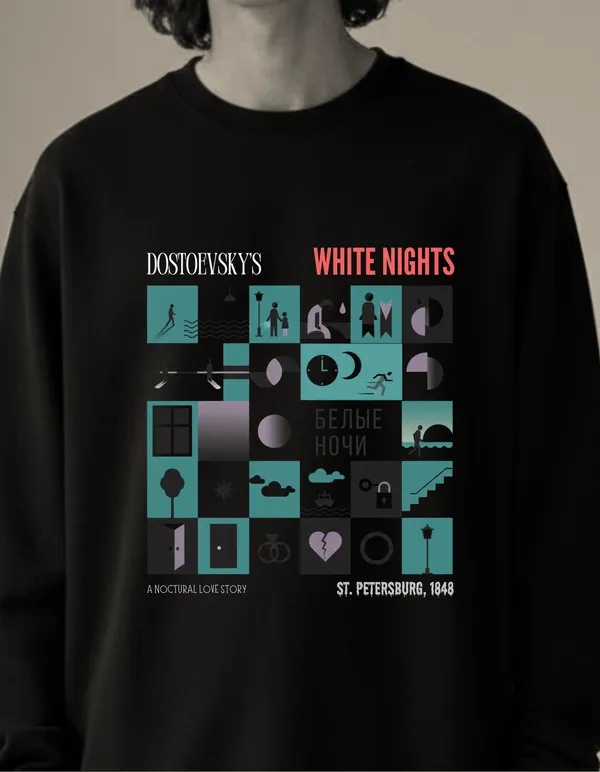 Dostoevsky's_WHITE_NIGHTS_Grid_Limited_Edition_Sweatshirt|_Soft_And_Breathable_Pure_Cotton