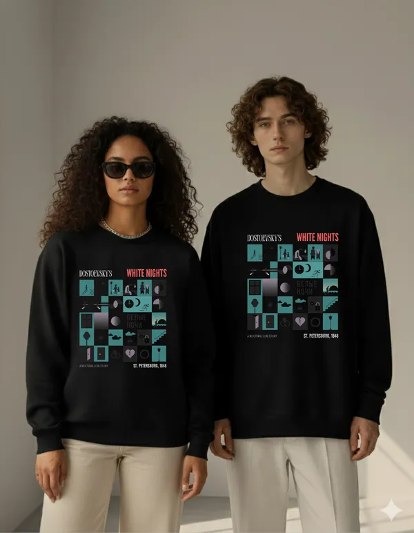 Dostoevsky's_WHITE_NIGHTS_Grid_Limited_Edition_Sweatshirt|_Soft_And_Breathable_Pure_Cotton