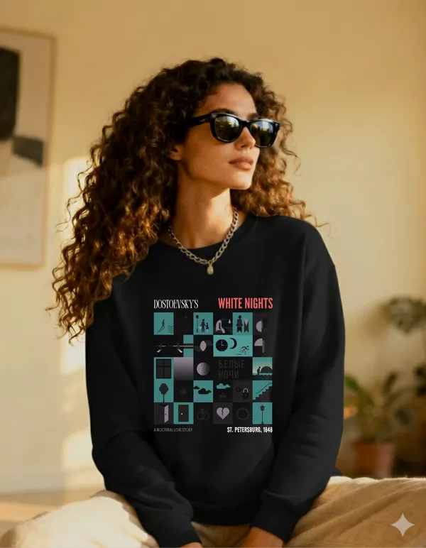 Dostoevsky's_WHITE_NIGHTS_Grid_Limited_Edition_Sweatshirt|_Soft_And_Breathable_Pure_Cotton