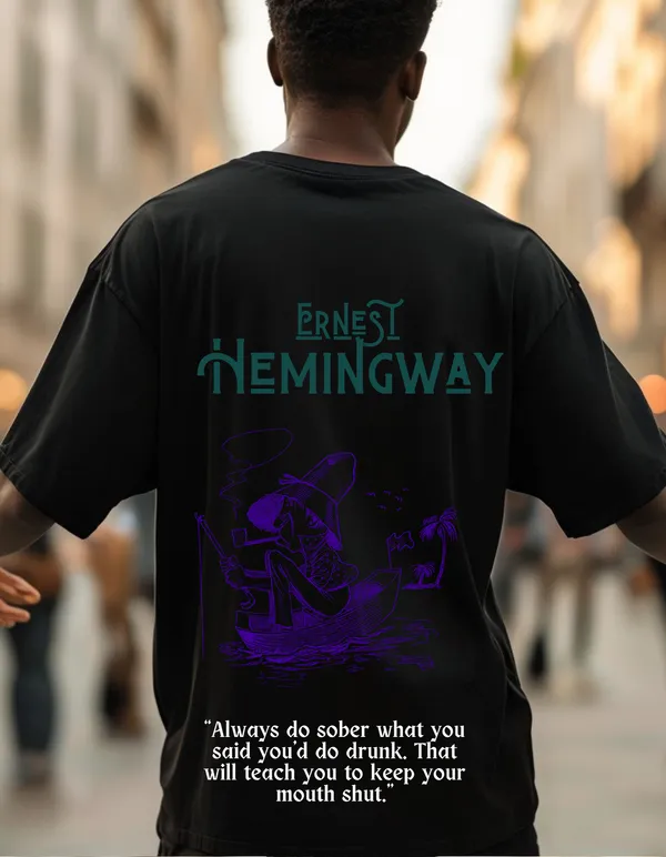 Black_Oversized_Hemingway_Limited_Edition_Tee_|_Soft_And_Breathable