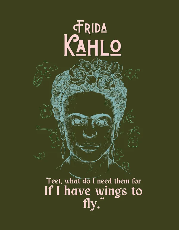Olive_Green_Oversized_Frida_Kahlo_Limited_Edition_Tee_|_Soft_And_Breathable