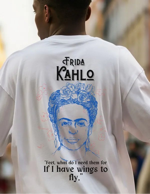 White_Oversized_Frida_Kahlo_Limited_Edition_Tee_|_Soft_And_Breathable
