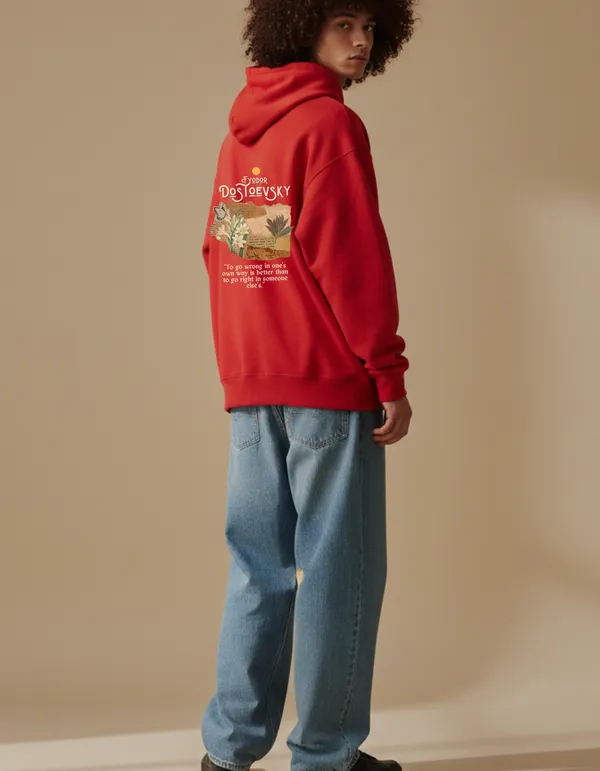 Dostoevsky_Right_and_Wrong_Limited_Edition_Scarlet_Red_Hoodie_|_Soft_&_Breathable_Pure_Cotton