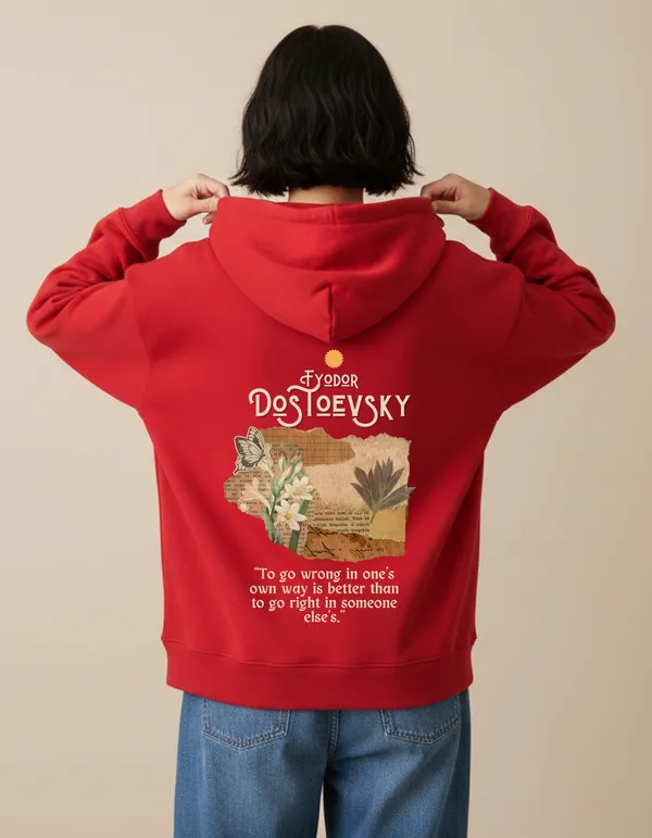 Dostoevsky_Right_and_Wrong_Limited_Edition_Scarlet_Red_Hoodie_|_Soft_&_Breathable_Pure_Cotton