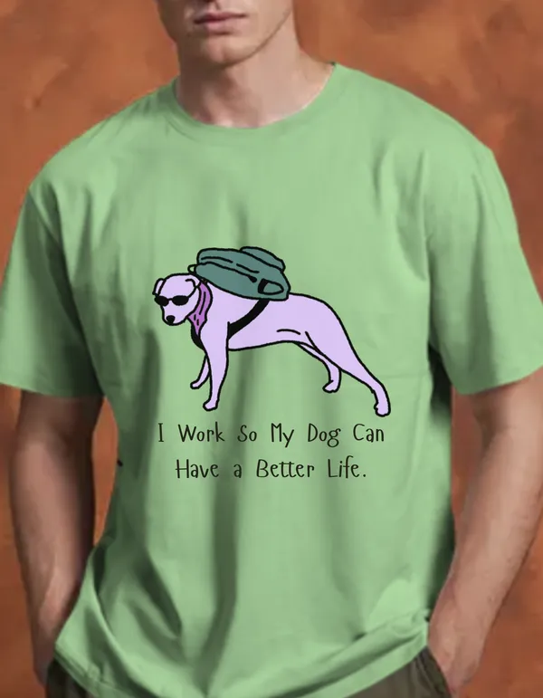 Oversized_Work_Life_Dog_Lovers_Green_Graphic_Tee_|_Soft_And_Breathable
