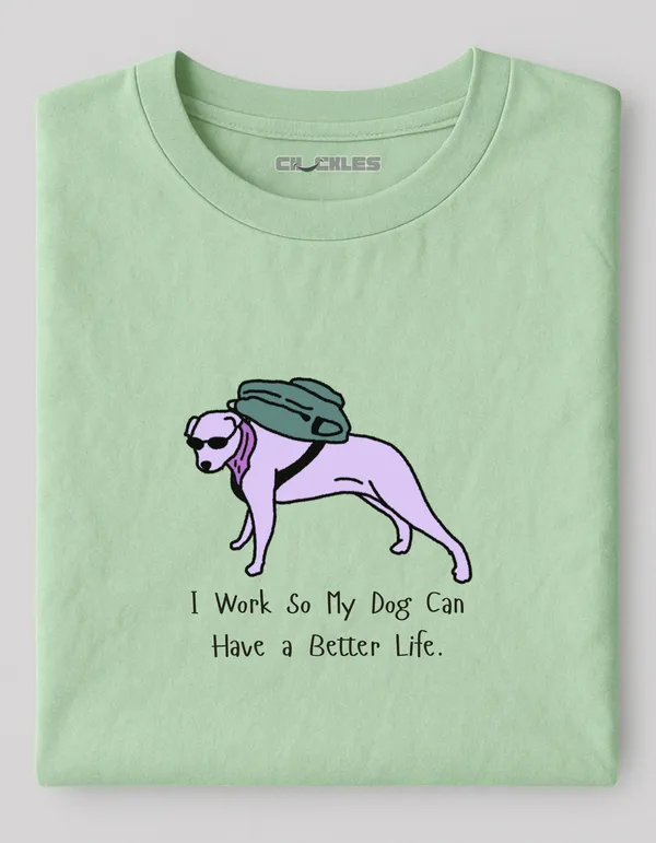 Oversized_Work_Life_Dog_Lovers_Green_Graphic_Tee_|_Soft_And_Breathable