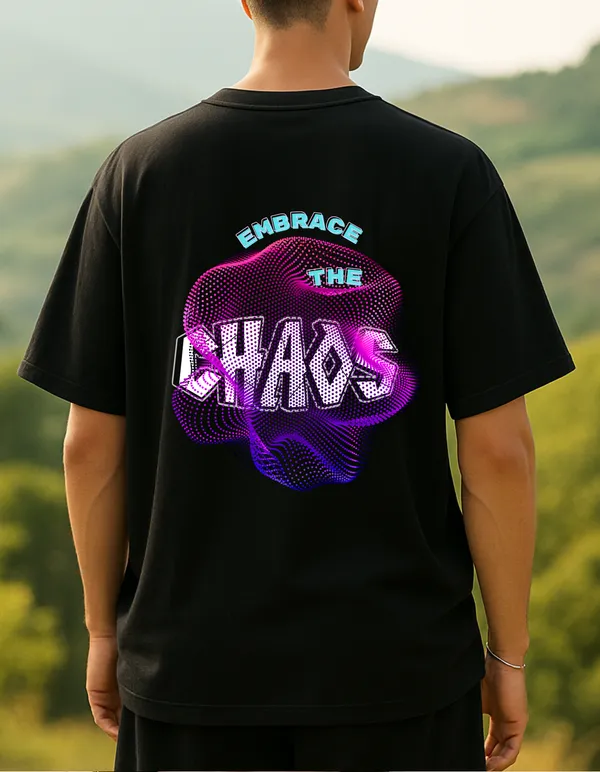 Chuckles Art Studio Premium Oversized Embrace the Chaos Tee