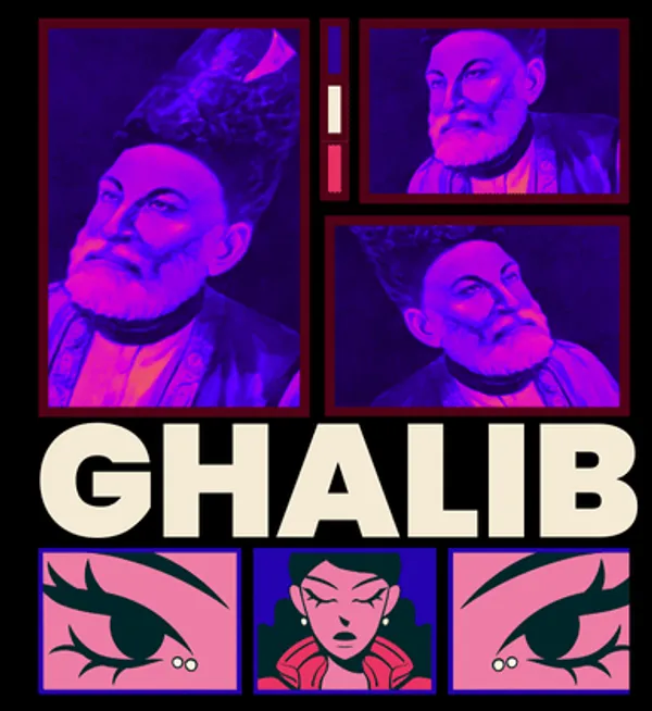 Black_Mirza_Ghalib_Unisex_Collage_Tee_|_Soft_And_Breathable