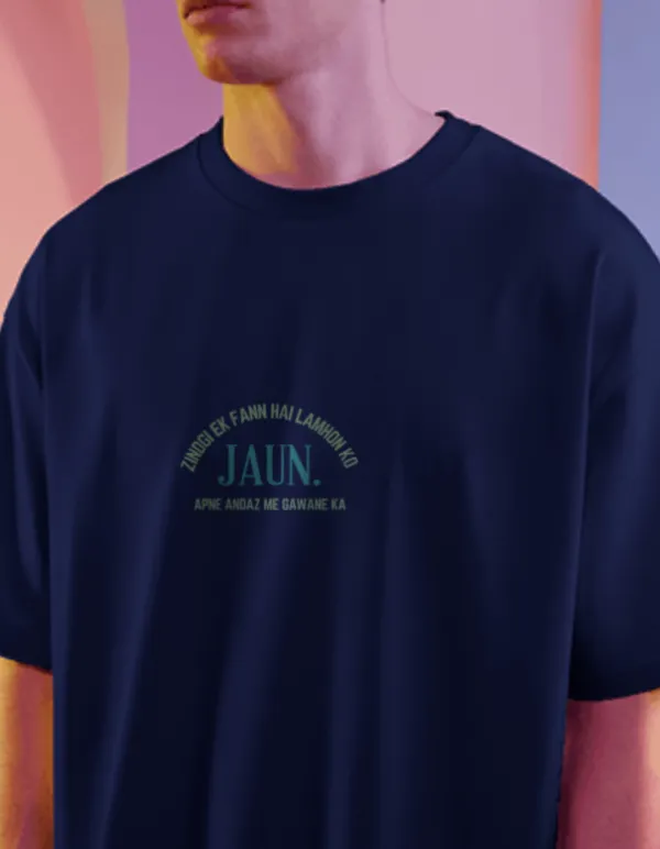 Navy_Blue_Jaun_Eliya_Unisex_Wavy_Graffiti_Tee_|_Soft_And_Breathable