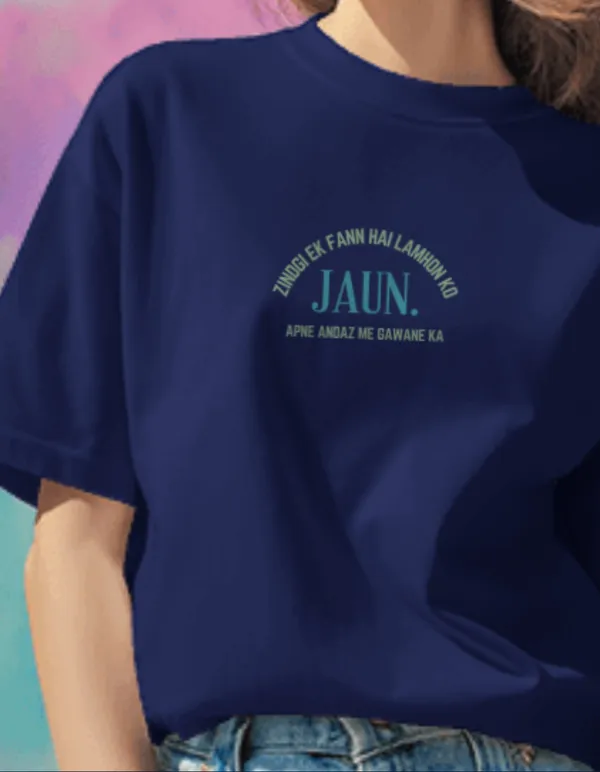 Navy_Blue_Jaun_Eliya_Unisex_Wavy_Graffiti_Tee_|_Soft_And_Breathable