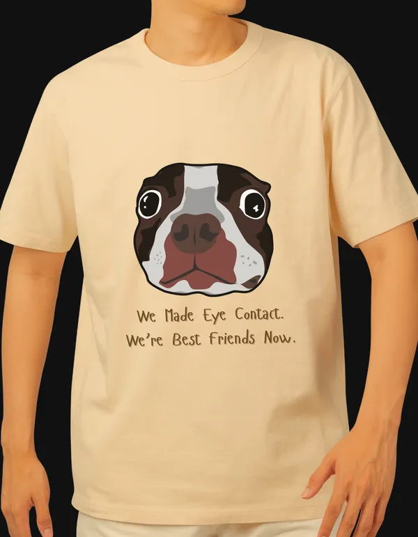 Classic_Eye_Contact_Dog_Lovers_Beige_Graphic_Tee_|_Soft_And_Breathable
