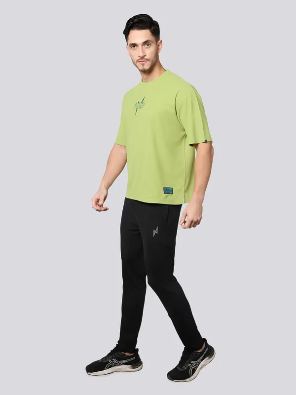 Green__Solid_Oversized_Round_Neck_Comfort_T-_Shirt