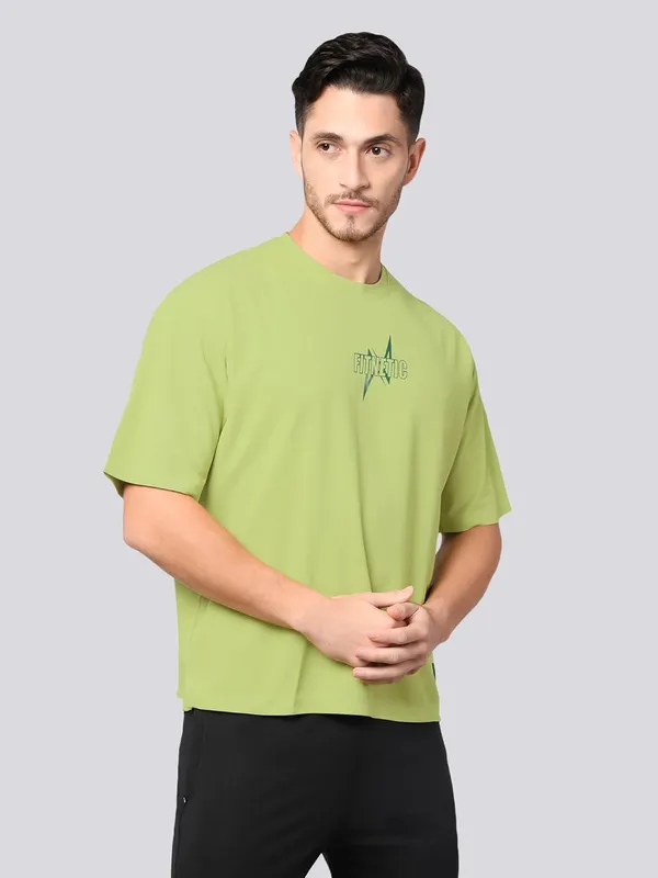 Green__Solid_Oversized_Round_Neck_Comfort_T-_Shirt