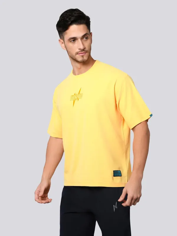 Yellow_Solid_Oversized_Round_Neck_Comfort_T-Shirt