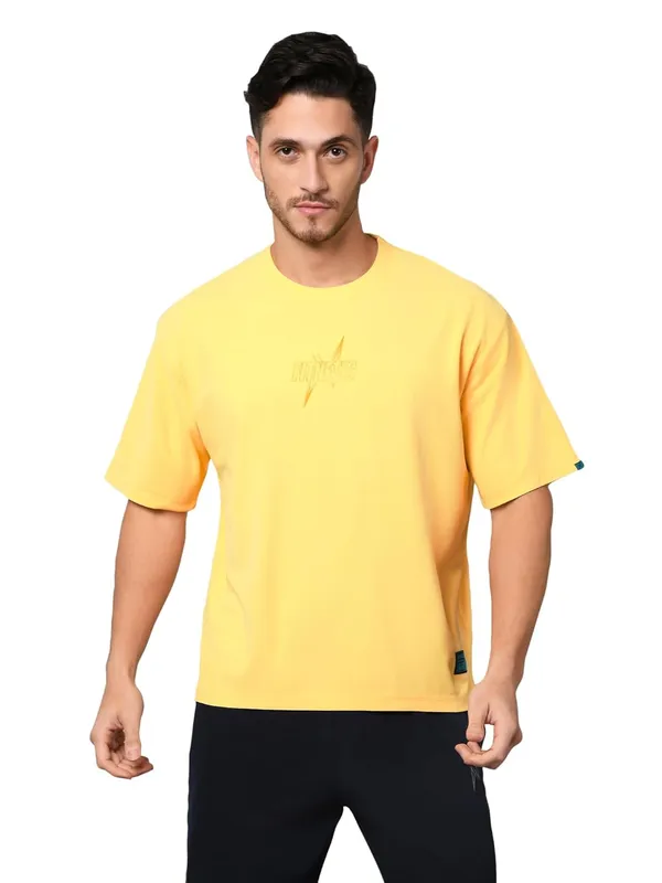 Yellow_Solid_Oversized_Round_Neck_Comfort_T-Shirt