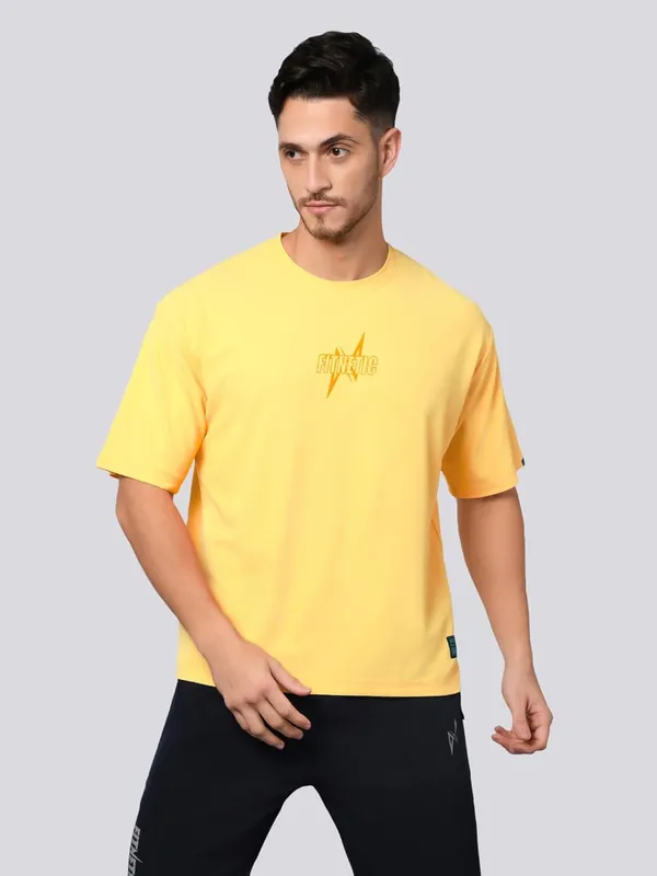 Yellow_Solid_Oversized_Round_Neck_Comfort_T-Shirt