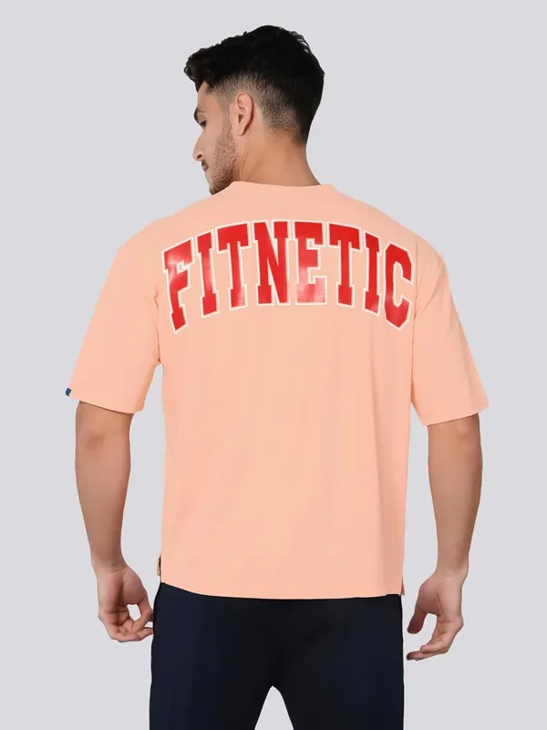 Peach__Solid_Oversized_Round_Neck_Comfort_T-_Shirt