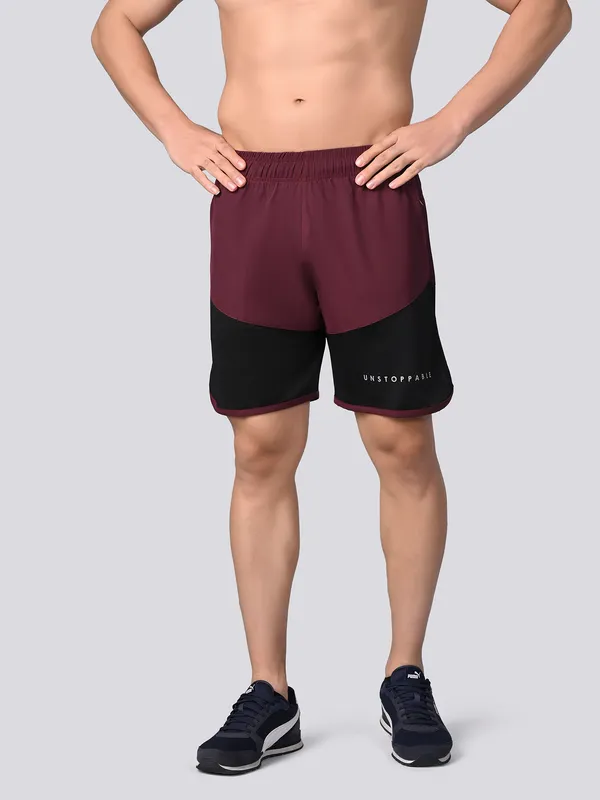 Unstoppable_Maroon_DualTone_Shorts