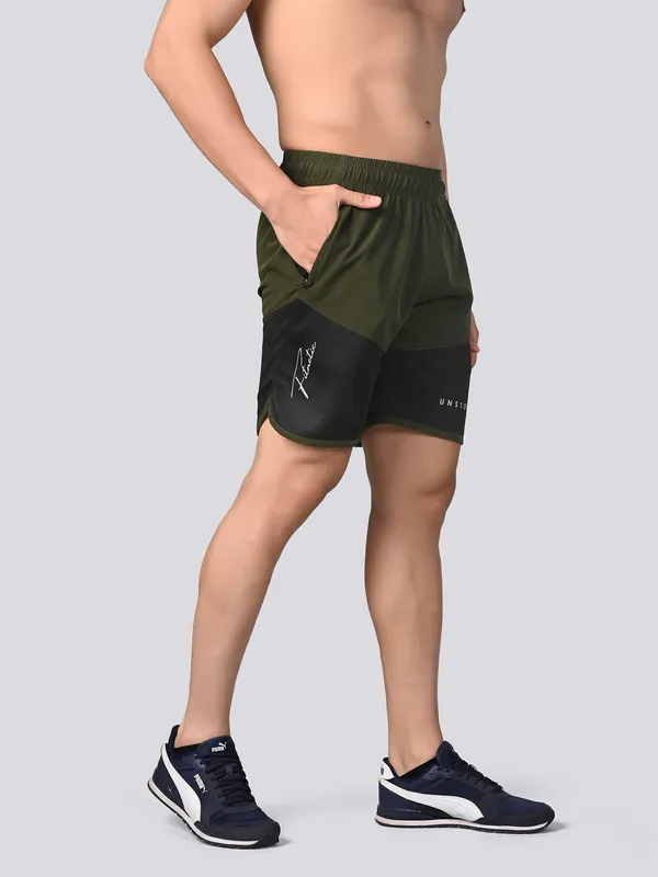 Unstoppable_OliveGreen_DualTone_Shorts