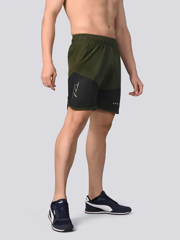 Unstoppable_OliveGreen_DualTone_Shorts
