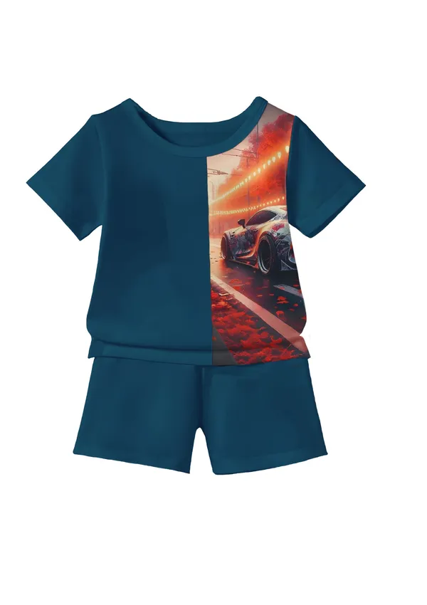 Blue_Car_Printed_T-shirt_&_Short_Set_For_Kids